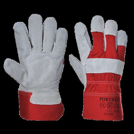 Manusi protectie lacatus, piele spalt [A220] Rosu