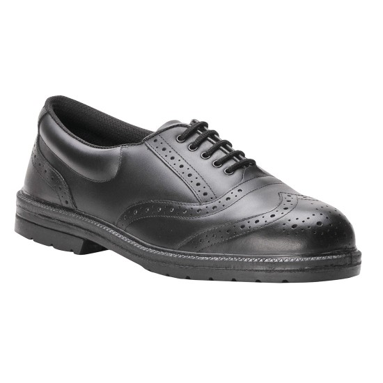Pantofi de protectie Executive, bombeu metalic si lamela, talpa PU/PU,S1P [FW46] Negru