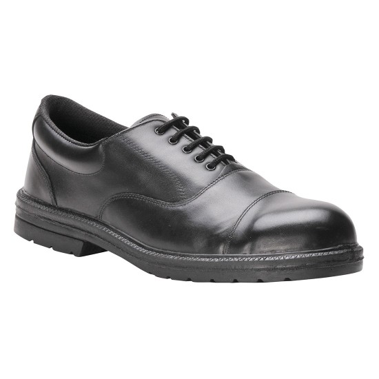Pantofi de protectie Executive, bombeu metalic si lamela, talpa PU/PU, S1P [FW47] Negru