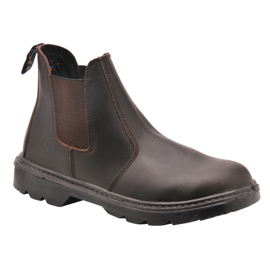 Cizme de protectie scurte, piele integrala, bombeu metalic si lamela S1P [FW51] Maro