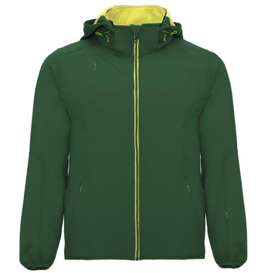 Jacheta softshell cu gluga, verde sticla