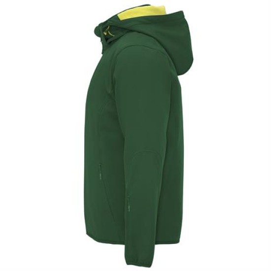 Jacheta softshell cu gluga, verde sticla