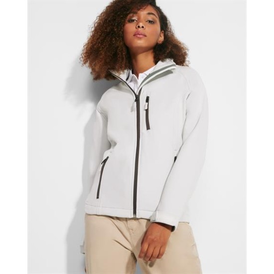 Jacheta softshell femei, alb