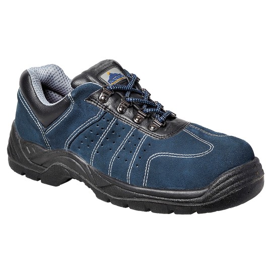 Pantofi de protectie cu bombeu metalic si lamela, perforatii pentru plus de respirabilitate S1P [FW02] Albastru