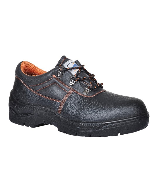 Pantofi de protectie cu bombeu metalic si lamela, talpa PU/PU, S1P [FW85] Negru
