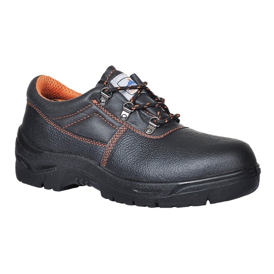 Pantofi de protectie cu bombeu metalic si lamela, talpa PU/PU, S1P [FW85] Negru