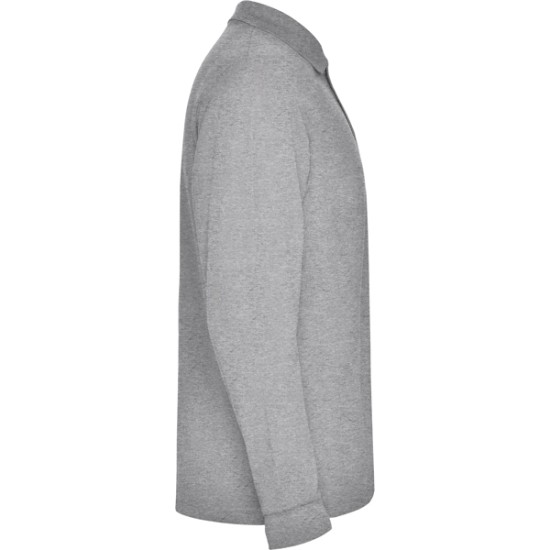 Tricou polo maneca lunga barbati - Estrella Rolly gri melanj, 220g/m2 Tricou polo maneca lunga barbati - Estrella Rolly gri melanj, 220g/m2
