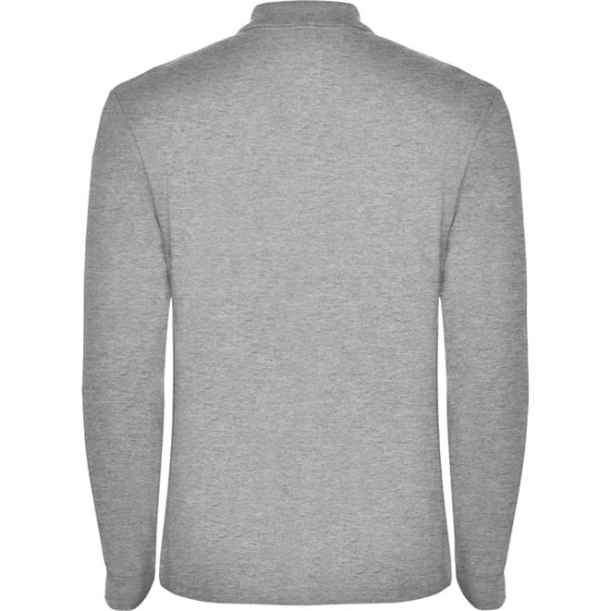 Tricou polo maneca lunga barbati - Estrella Rolly gri melanj, 220g/m2 Tricou polo maneca lunga barbati - Estrella Rolly gri melanj, 220g/m2