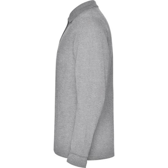 Tricou polo maneca lunga barbati - Estrella Rolly gri melanj, 220g/m2 Tricou polo maneca lunga barbati - Estrella Rolly gri melanj, 220g/m2