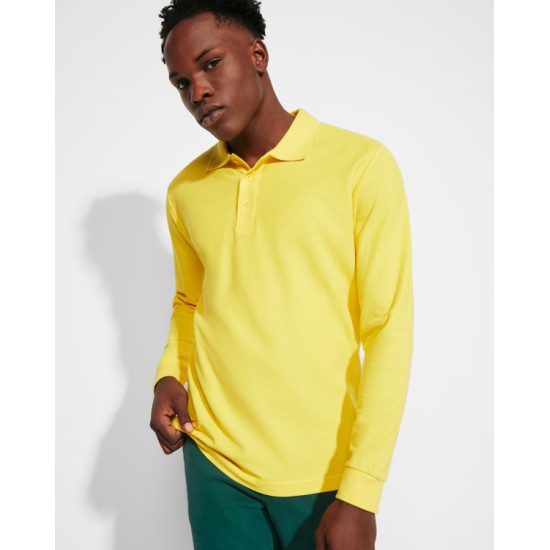 Tricou polo maneca lunga barbati - Estrella Rolly albastru royal, 220g/m2 Tricou polo maneca lunga barbati - Estrella Rolly albastru royal, 220g/m2