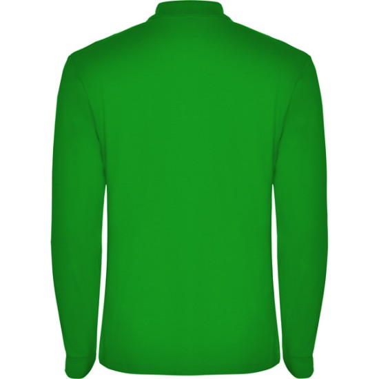 Tricou polo maneca lunga barbati - Estrella Rolly verde iarba, 220g/m2