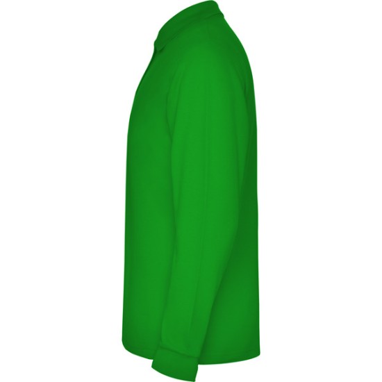 Tricou polo maneca lunga barbati 220g/mp, verde iarba