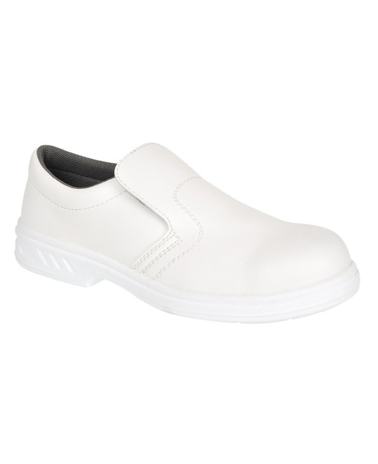 Pantofi albi cu bombeu metalic, rezistenti la umezeala S2 [FW81] Alb