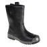 Cizme de piele imblanite, bombeu metalic si lamela, varf antiuzura [FW13] Negru