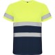 Tricou reflectorizant cu maneca scurta, 130g/m2 Galben si bleumarin Tricou reflectorizant cu maneca scurta, 130g/m2 Galben si bleumarin
