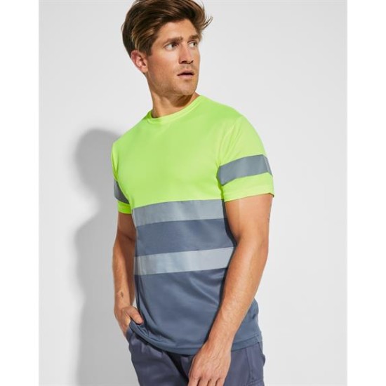 Tricou reflectorizant cu maneca scurta, 130g/m2 Galben Tricou reflectorizant cu maneca scurta, 130g/m2 Galben