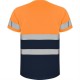 Tricou reflectorizant cu maneca scurta, 130g/m2 Portocaliu si bleumarin Tricou reflectorizant cu maneca scurta, 130g/m2 Portocaliu si bleumarin