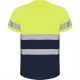Tricou reflectorizant cu maneca scurta, 130g/mp Galben si bleumarin Tricou reflectorizant cu maneca scurta, 130g/mp Galben si bleumarin
