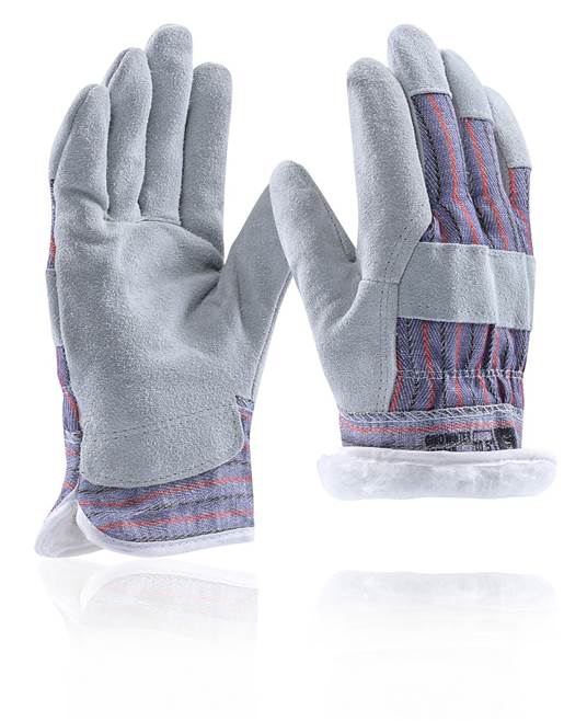 Manusi de iarna Gino Winterdin spalt bovina si bumbac, gri, 10/XL