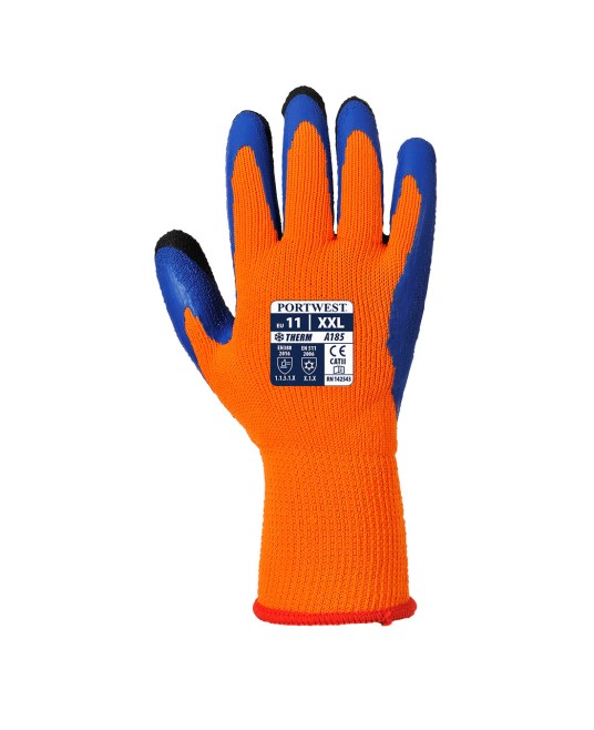 Manusi de protectie termica frig, dublu imersate latex, portocalii