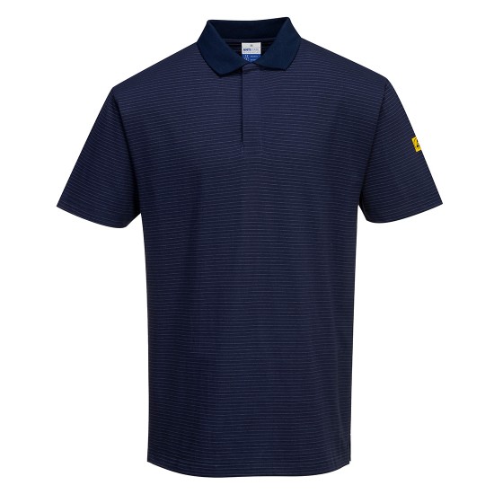Tricou polo ESD antistatic, 195g/m2 Bleumarin Tricou polo ESD antistatic, 195g/m2 Bleumarin
