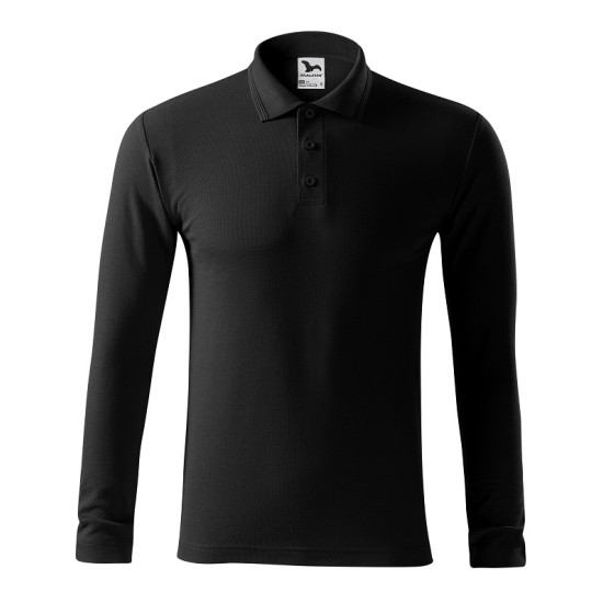 Tricou polo maneca lunga barbati, 200g/m2, Malfini LS 221, Negru Tricou polo maneca lunga barbati, 200g/m2, Malfini LS 221, Negru