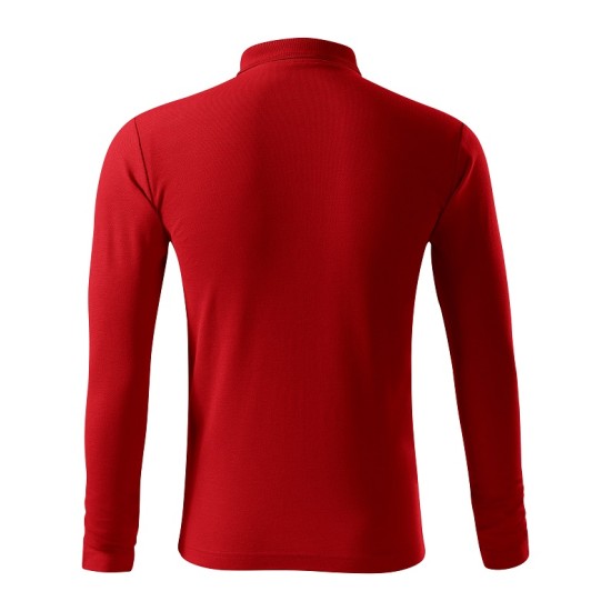 Tricou polo maneca lunga barbati, 200g/m2, Malfini LS 221, Rosu Tricou polo maneca lunga barbati, 200g/m2, Malfini LS 221, Rosu