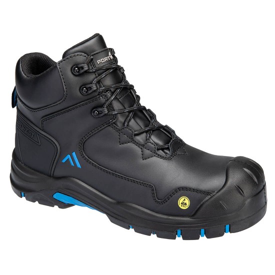 Bocanci de protectie S3S ESD HRO SR SC FO, Negru/Albastru Bocanci de protectie S3S ESD HRO SR SC FO, Negru/Albastru