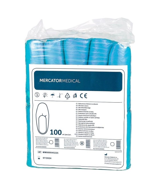 Botosei de unica folosinta din polietilena rezistenta, 100 buc/set, albastri