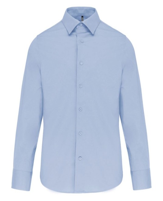 Camasa stretch business, fara buzunar pe piept, Albastru deschis