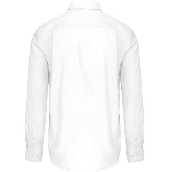 Camasa cu maneca lunga Oxford, cu buzunar, 135 g/mp, Alb