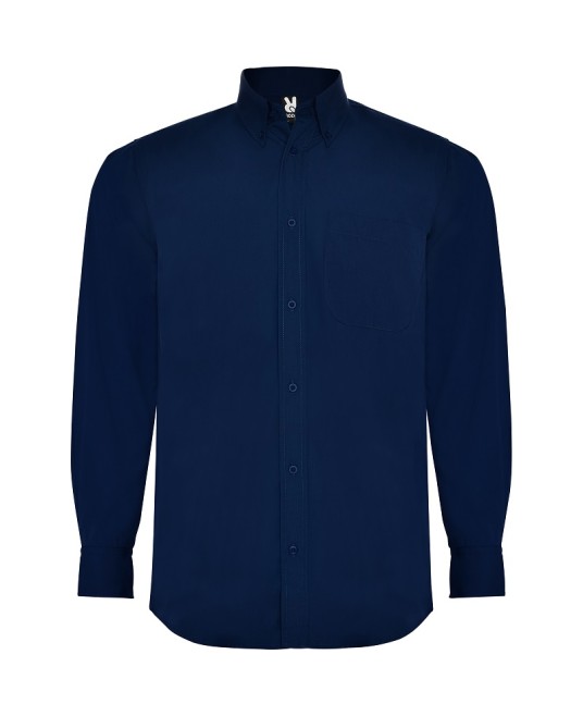 Camasa cu guler inchis cu nasturi, bleumarin