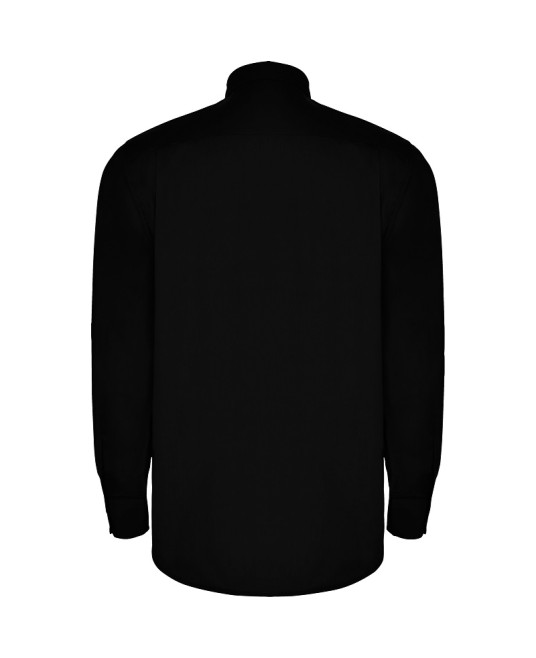 Camasa cu  guler inchis cu nasturi, negru