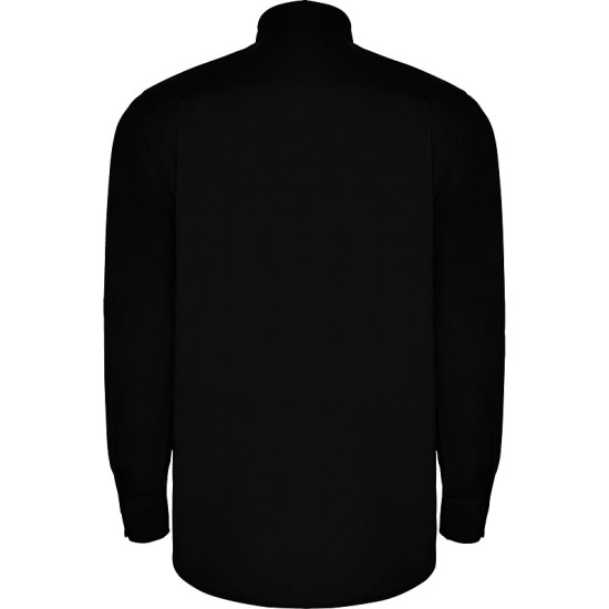 Camasa cu  guler inchis cu nasturi, negru