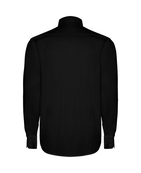 Camasa business stretch, fara buzunar pe piept, negru