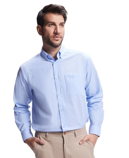 Camasa Oxford barbati, 140g/m2 albastru deschis