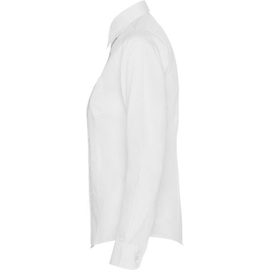 Camasa cu maneca lunga, model cambrat pentru femei, alb