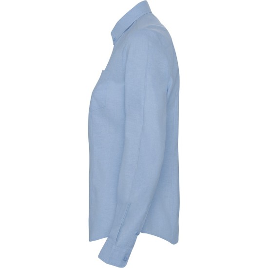 Camasa cu maneca lunga din material Oxford pentru femei, albastru deschis