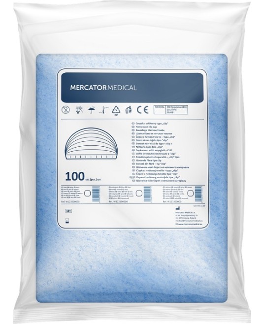 Capeline de unica folosinta din material netesut, tip clip, 100 buc/set, albastre