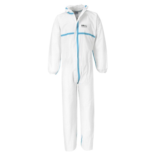 Combinezon antistatic BizTex cu protectie chimica agenti biologici 50 buc, alb Combinezon antistatic BizTex cu protectie chimica agenti biologici 50 buc, alb