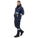 Costum de iarna cu dungi reflectorizante (salopeta cu pieptar si jacheta), bleumarin Costum de iarna cu dungi reflectorizante (salopeta cu pieptar si jacheta), bleumarin