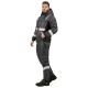 Costum de iarna cu dungi reflectorizante (salopeta cu pieptar si jacheta), gri Costum de iarna cu dungi reflectorizante (salopeta cu pieptar si jacheta), gri