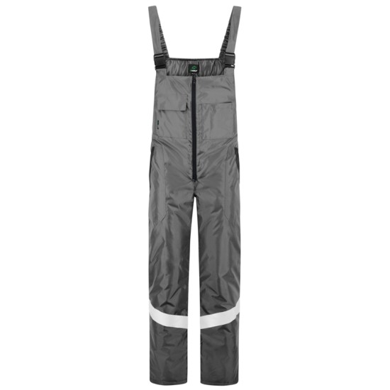 Costum de iarna cu dungi reflectorizante (salopeta cu pieptar si jacheta), gri Costum de iarna cu dungi reflectorizante (salopeta cu pieptar si jacheta), gri