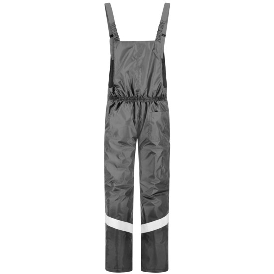 Costum de iarna cu dungi reflectorizante (salopeta cu pieptar si jacheta), gri Costum de iarna cu dungi reflectorizante (salopeta cu pieptar si jacheta), gri