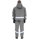 Costum de iarna cu dungi reflectorizante (salopeta cu pieptar si jacheta), gri Costum de iarna cu dungi reflectorizante (salopeta cu pieptar si jacheta), gri