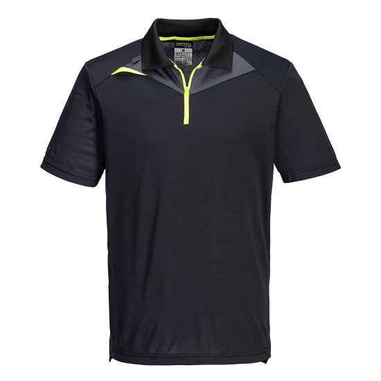 Tricou polo corporate premium DX410 tesatura respirabila EzeeCool 150g/mp, negru Tricou polo corporate premium DX410 tesatura respirabila EzeeCool 150g/mp, negru