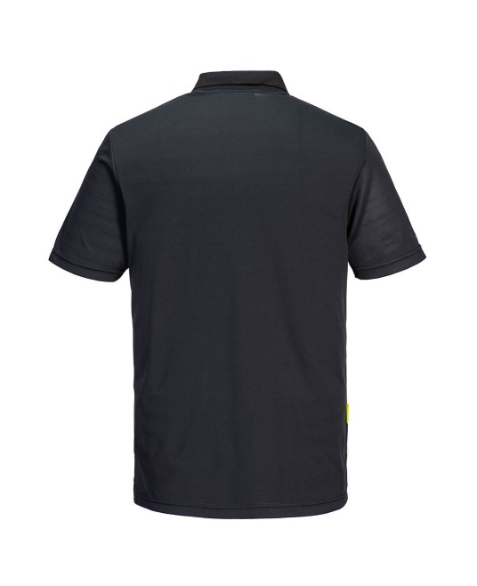 Tricou polo corporate premium DX410 tesatura respirabila EzeeCool 150g/mp, negru