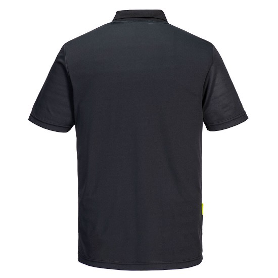 Tricou polo corporate premium DX410 tesatura respirabila EzeeCool 150g/mp, negru