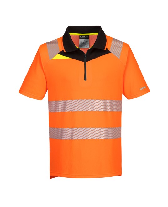 Tricou polo Hi-Vis premium stretch [DX412], portocaliu fosforescent
