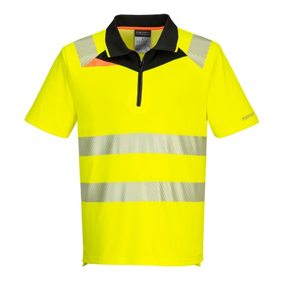 Tricou polo Hi-Vis premium stretch [DX412], galben fosforescent